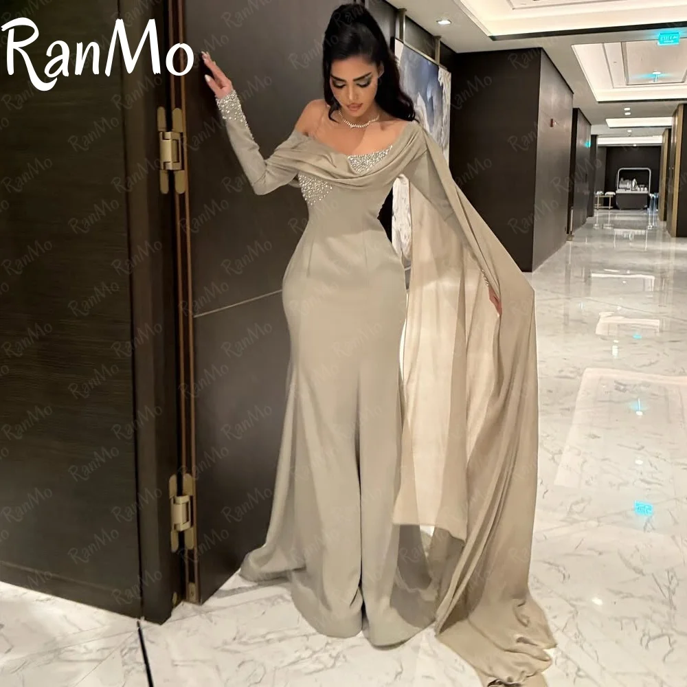 

Ranmo 2025 Customized Exquisite Women Prom Dress One Shoulder Charming Mermaid Long Sleeve Floor Length Party Dress Evening Gown