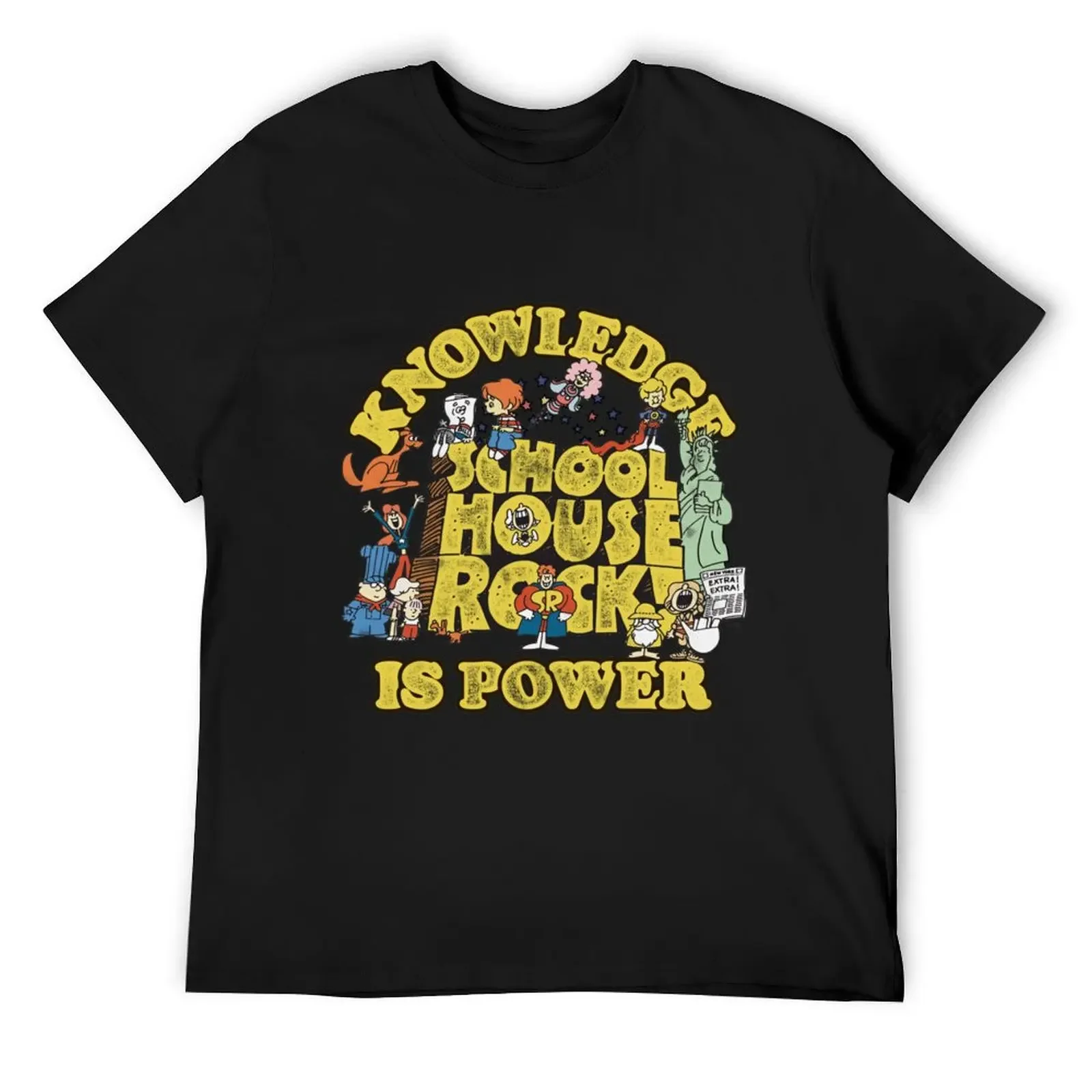 

Schoolhouse Rock Knowledge Is Power Logo Group T-Shirt oversized graphic tee graphics vintage t shirt men