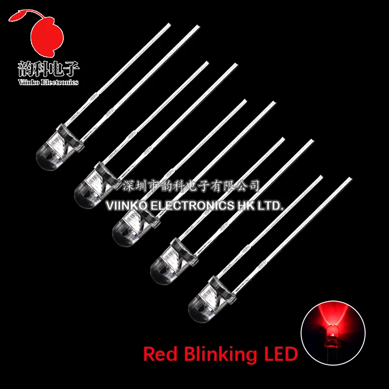 50pcs 3mm White Green Red Blue Yellow Light-Emitting-Diode Automatic Flashing LED Flash Control Blinking 3 mm LED Diode 1.5HZ