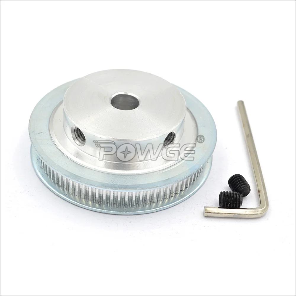 POWGE Black Red 80 Teeth 2GT Synchronous Pulley Bore 5mm For W=6mm 2MGT Timing Belt 80T 80Teeth GT2 Pulley For VORON 3D 80-2GT