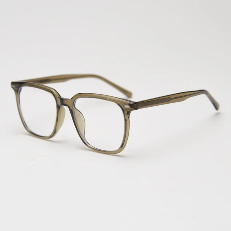Acetate Eyeglasses Optical Frame Man Full Rim Spectacel Fashion Myopia Glasses Square Shape Green Color Available
