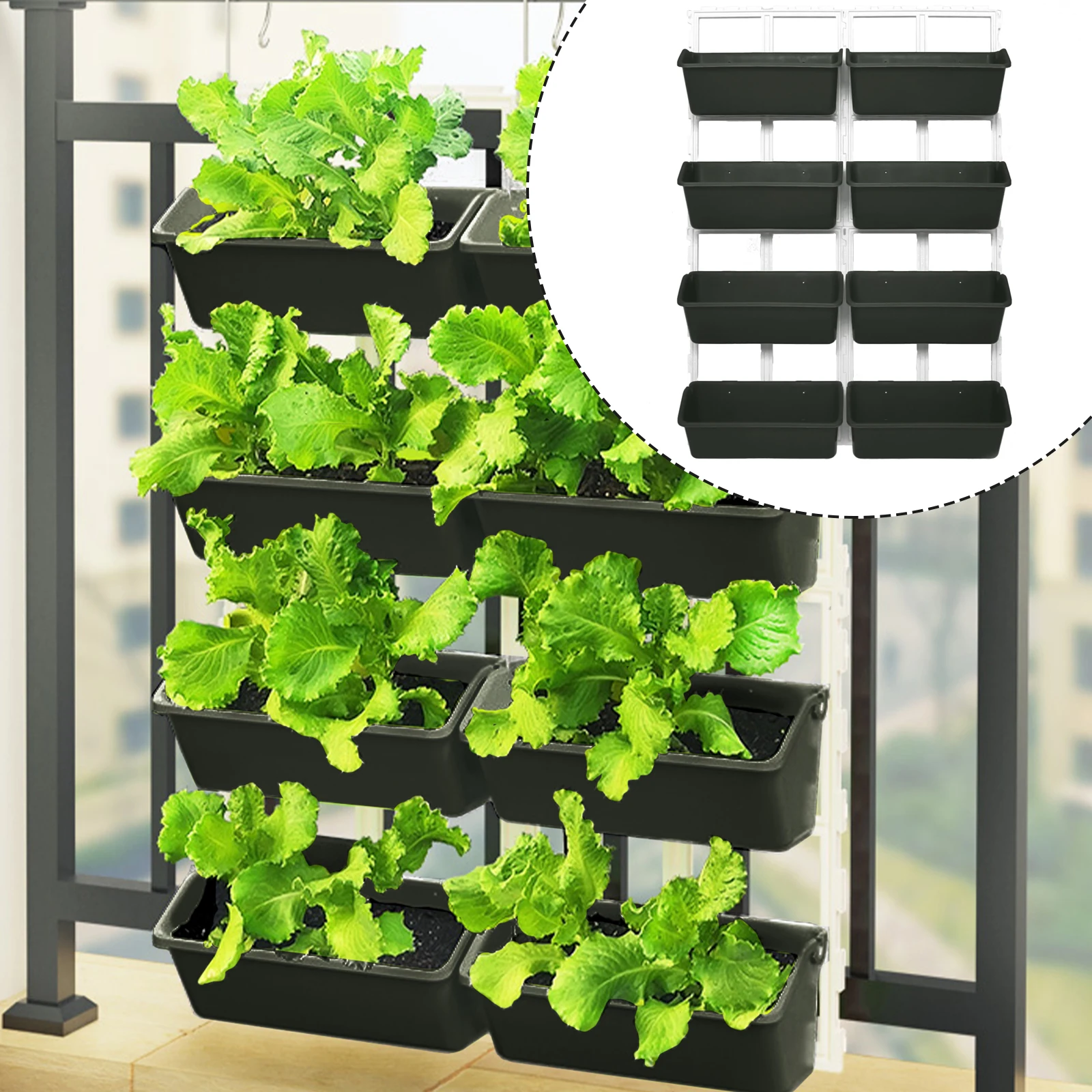 

4-Tiers Plants Raised Bed Vegetable Flower Herbs Elevated Raised Bed Vertical Outdoor Wall Raised Box