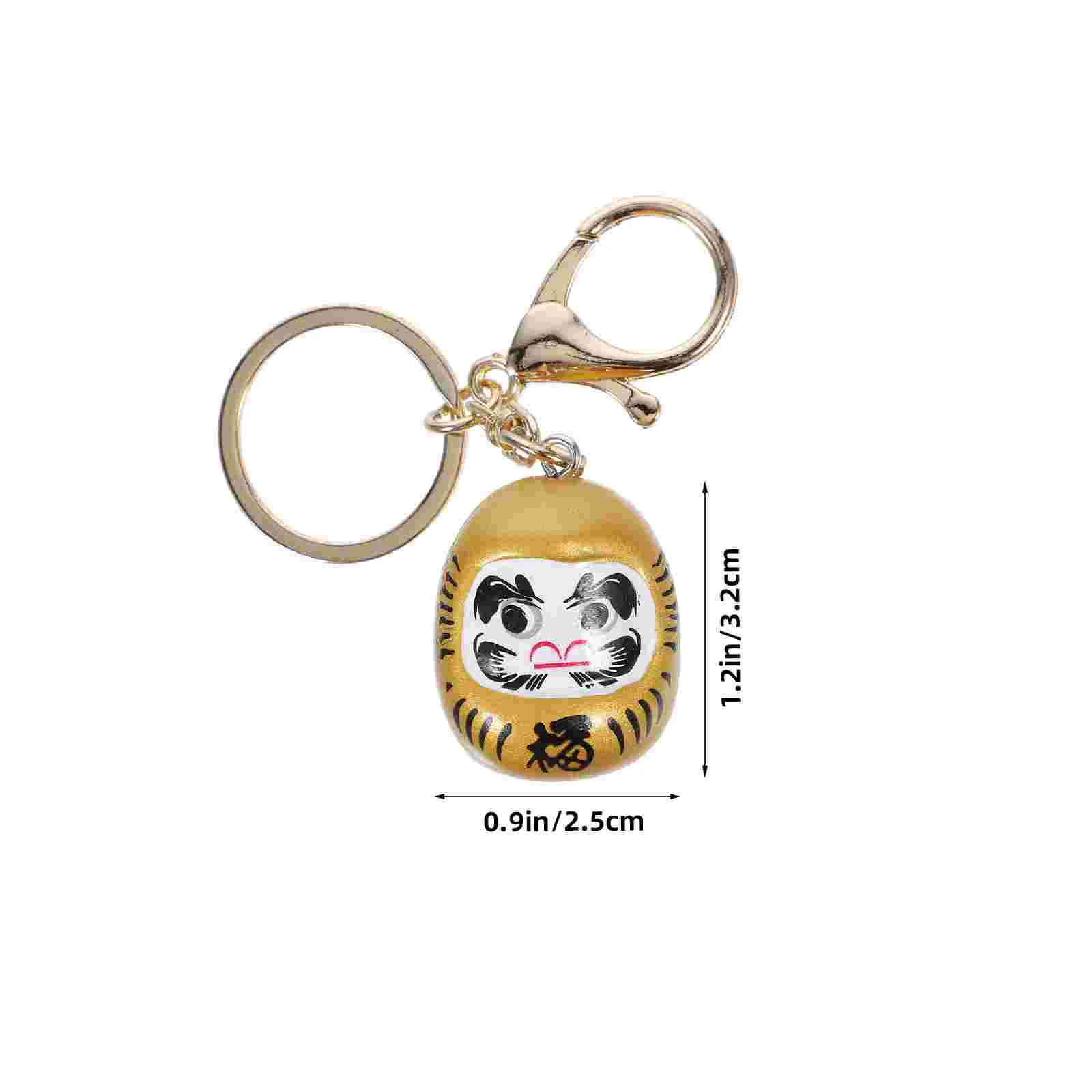 Dharma Key Chain Daruma Keychain for Handbag Metal Keyring Wristlet Phone Clear Case Decor Carryon Gift Bracelet Purse