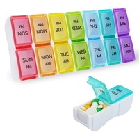 New Travel Portable Detachable Weekly Pill Organizer Case 2 Times A Day Box 7 Day Container Medicine for Vitamins Supplements