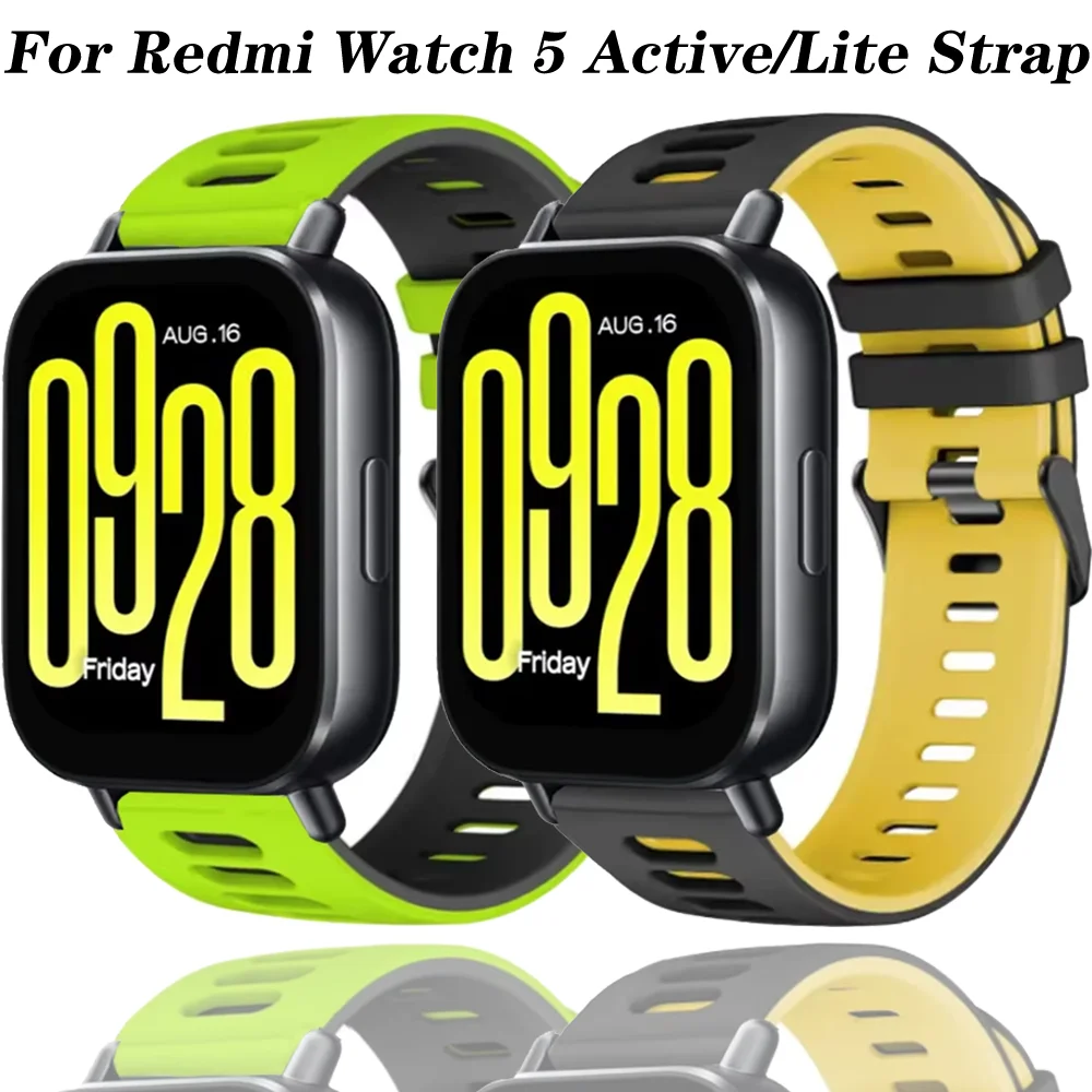 22mm 20mm Sports Silicone Strap for Redmi Watch 5 Active/5 Lite Comfortable Bracelet Band for Samsung Galaxy 7 6 5 4 44mm 40mm