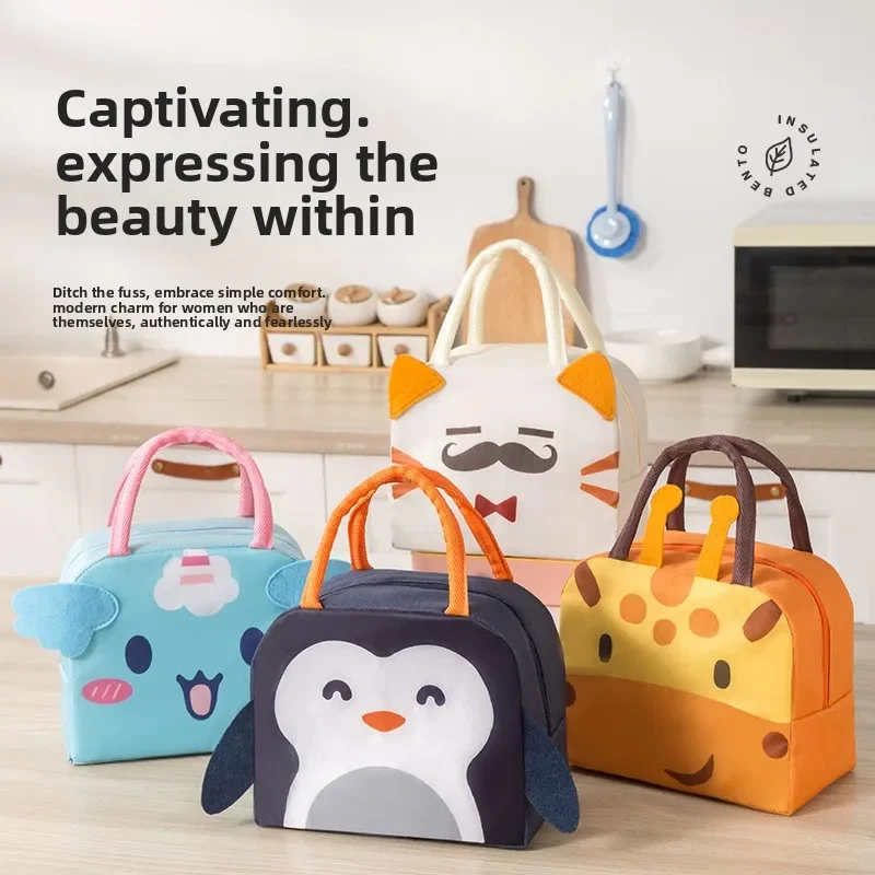

Cute Cartoon Handheld Lunch Bag - Aluminum Foil Insulated Tote for Office & School