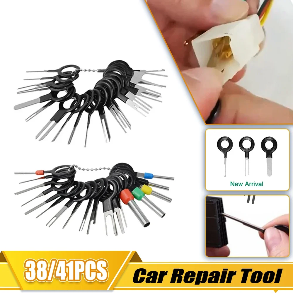 11/41Pcs Car Terminal Removal Tools Wire Plug Connector Extractor Puller Release Pin Extractor Kit For CarPlug Repair Tools