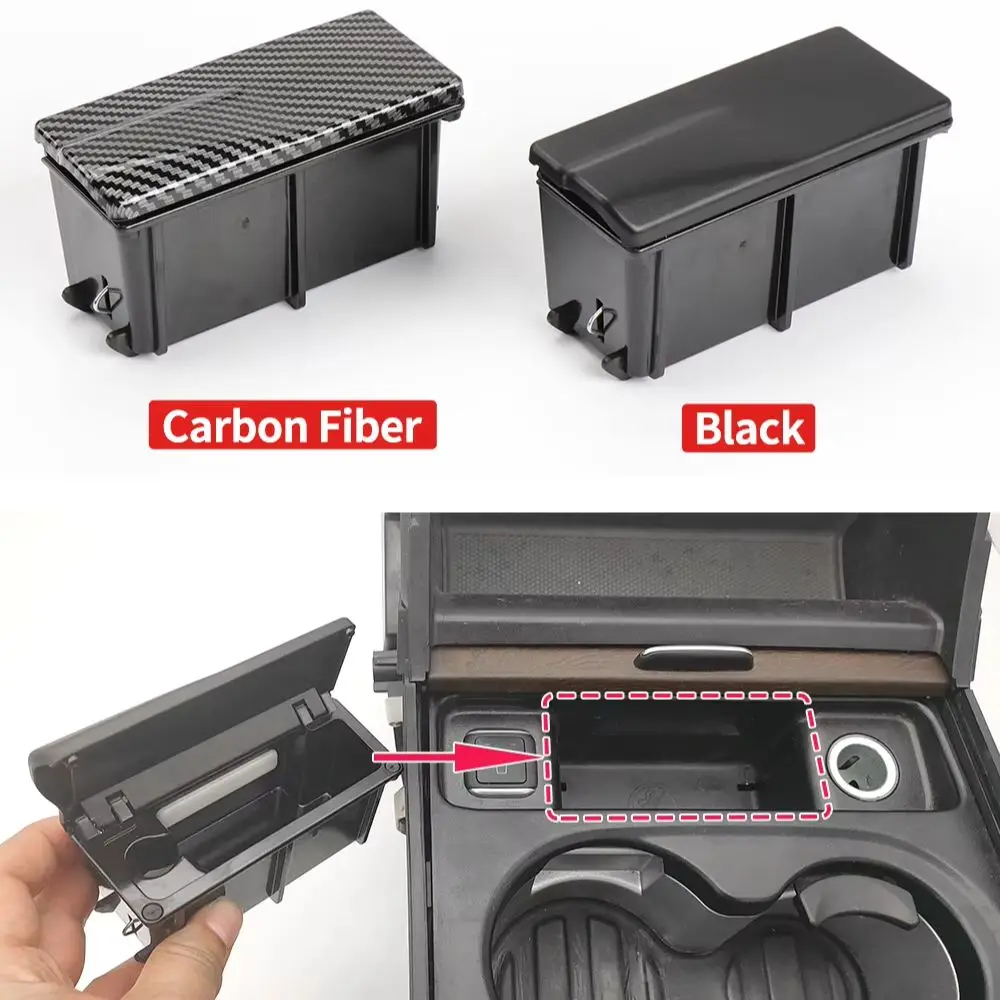 1668100330 Car Front Center Carbon Fiber Console Ashtray Ash Tray For Mercedes Benz W166 W292 ML350 ML250 ML550 GLE350 GLE400