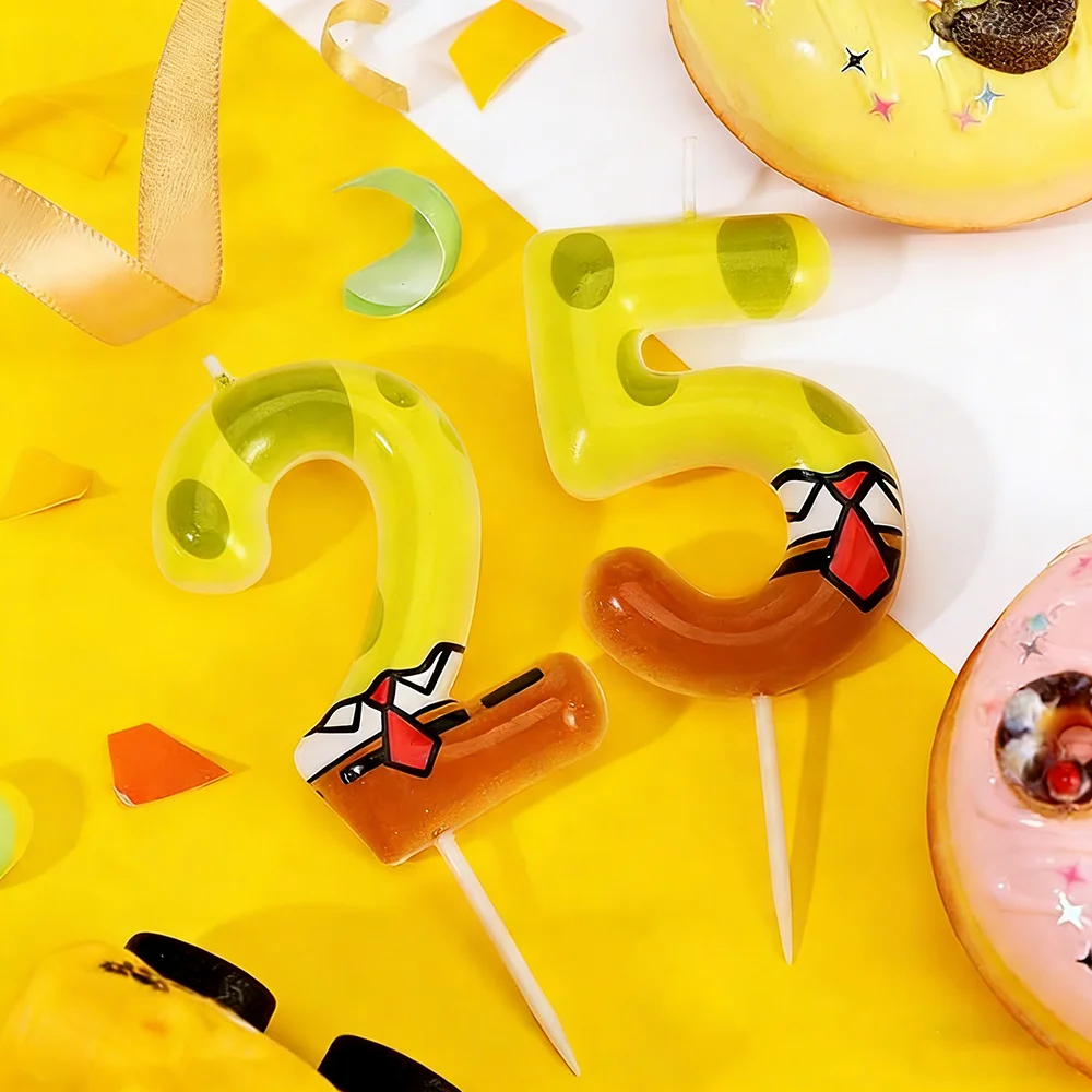 Sponge Candle Bob Birthday Candle Birthday Decoration Cake Candles Party cartoon Party Supplies Toys Cake Decoration