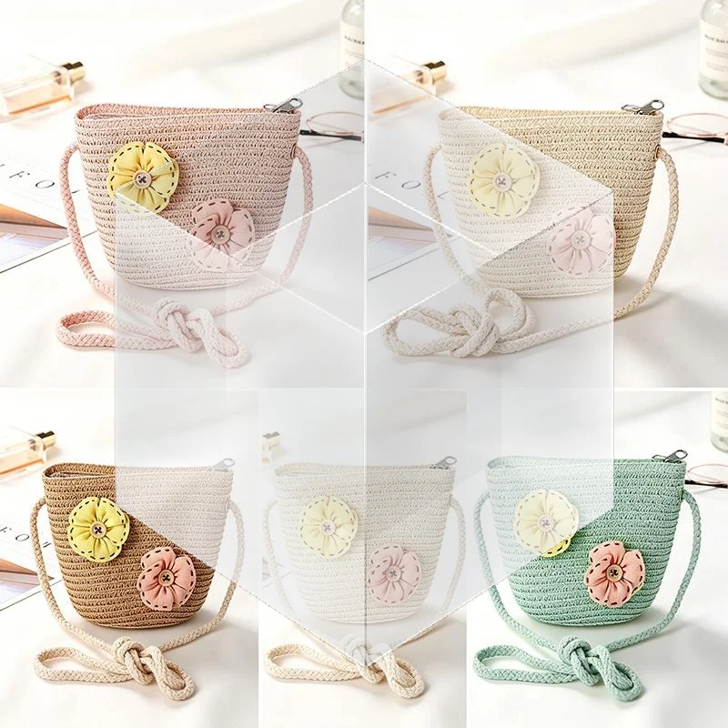 Mini Fashion Handmade Shoulder Bag for Girls Children Weaving Handbags Ideal for Travel