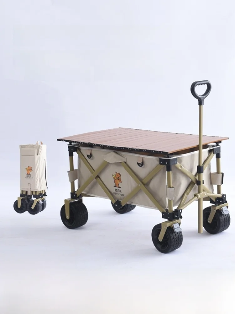 

Hani Bear Cam Wagon Большая ручная складная металлическая каретка для пикника на открытом воздухе с дополнительным пространством для Cam и P...