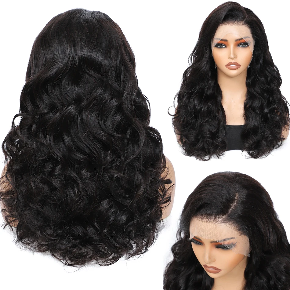 100% Raw Virgin Hair Double Drawn Bouncy Wave 13x4 Lace Frontal Wig 250 Density 4x4 5X5 Wear And Go Glueless HD Lace Closure Wig