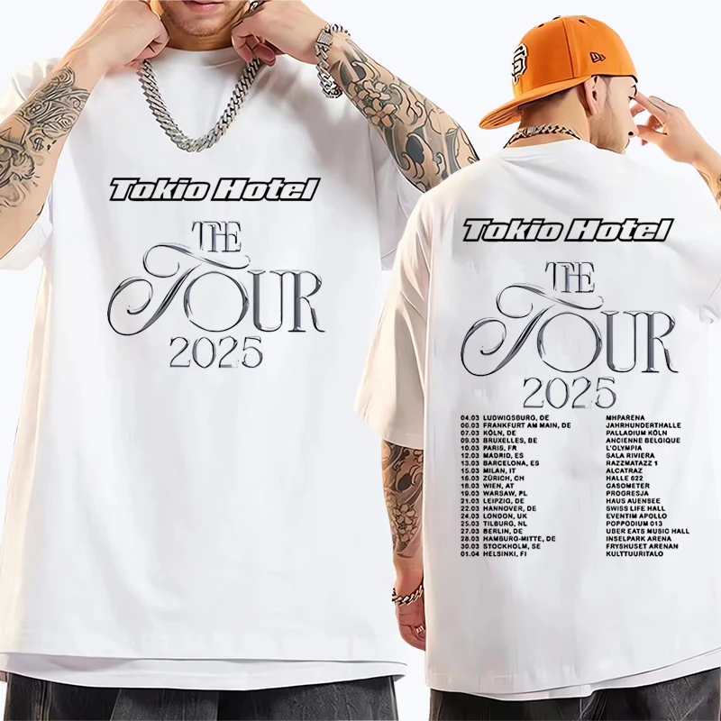 

German Rock Band Tokio Hotel 2025 Concert Tour Merch T Shirts Men Women Hip Hop Punk T-shirt Cotton Casual Short Sleeve Cothes