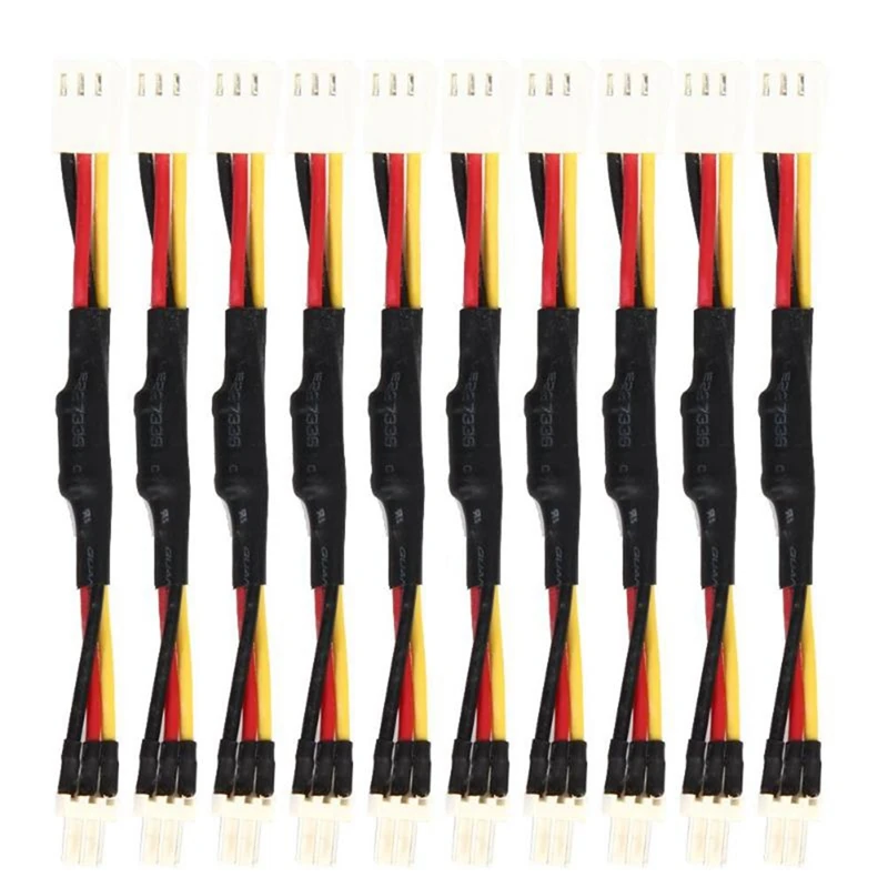 10PCS 3PIN Reduce PC Fan Speed Noise Extension Resistor Cable Wire 3 Pin Male To Female Connector For PC Fan