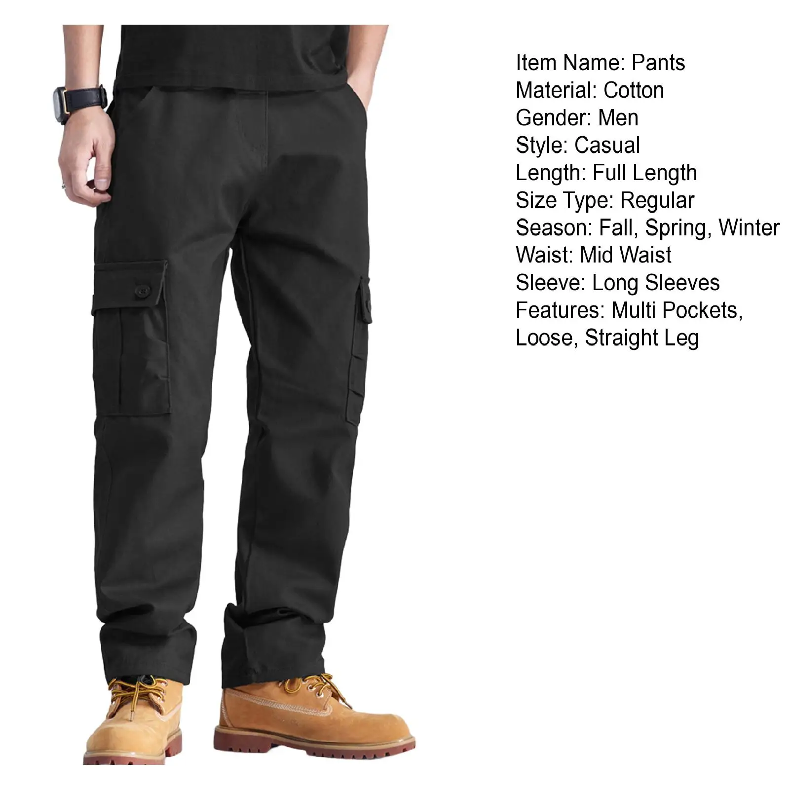 ملابس رجالية دافئة مستقيمة كبيرة الحجم بلون رمادي سادة متعددة الاستخدامات ملابس عمل سوداء للركض من القطن بناطيل كاجوال سراويل البضائع الجديدة
