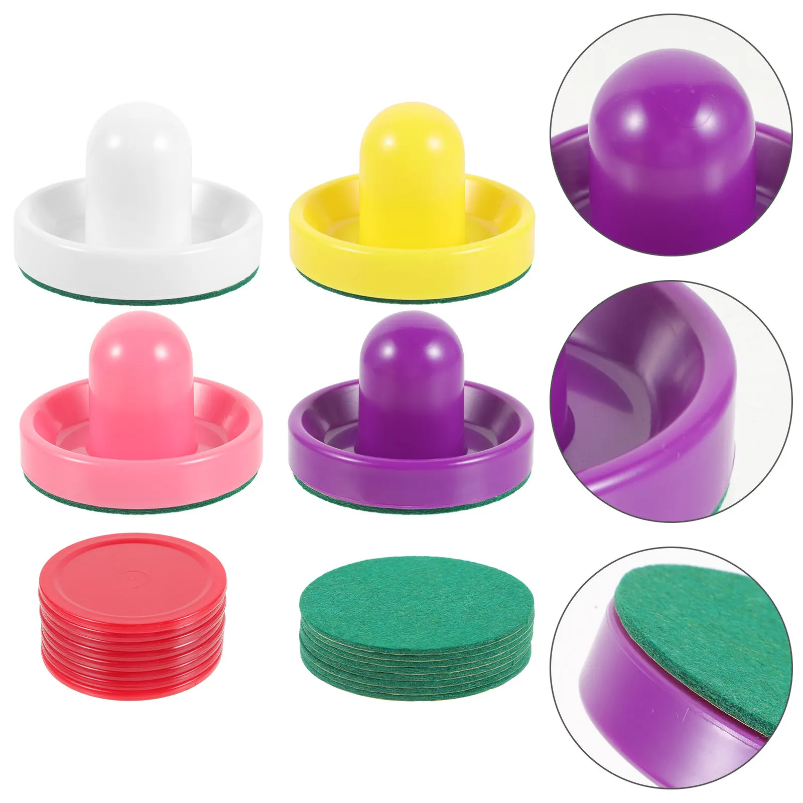 

1 Set Game Table Ice Hockey Pucks Mini Plastic Pusher Round Accessories Indoor Playing Hockey Parts Smooth Sliding