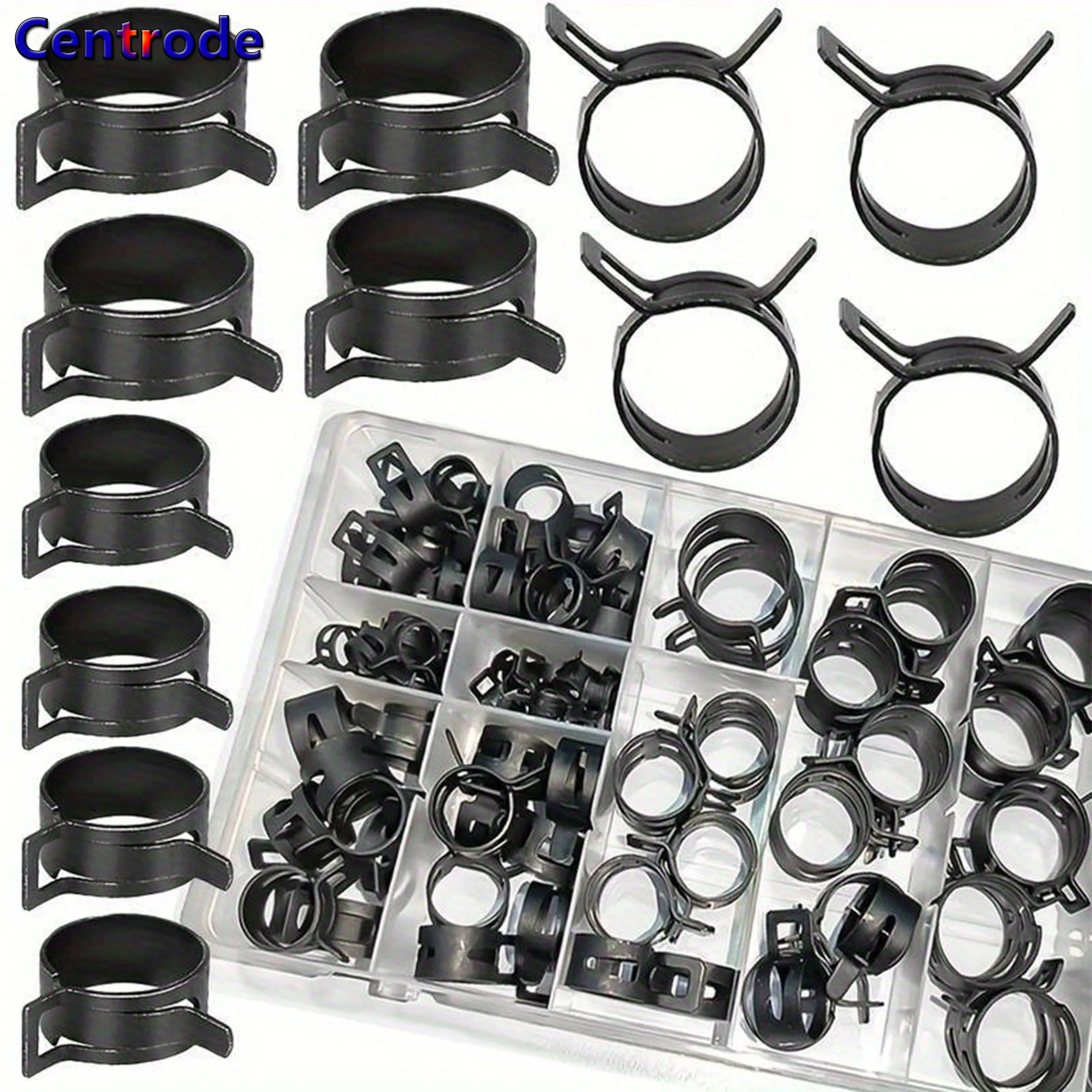 105 pieces of 6-14mm black carbon steel vacuum spring fuel water hose clamp with clamp metal fastener combination kit