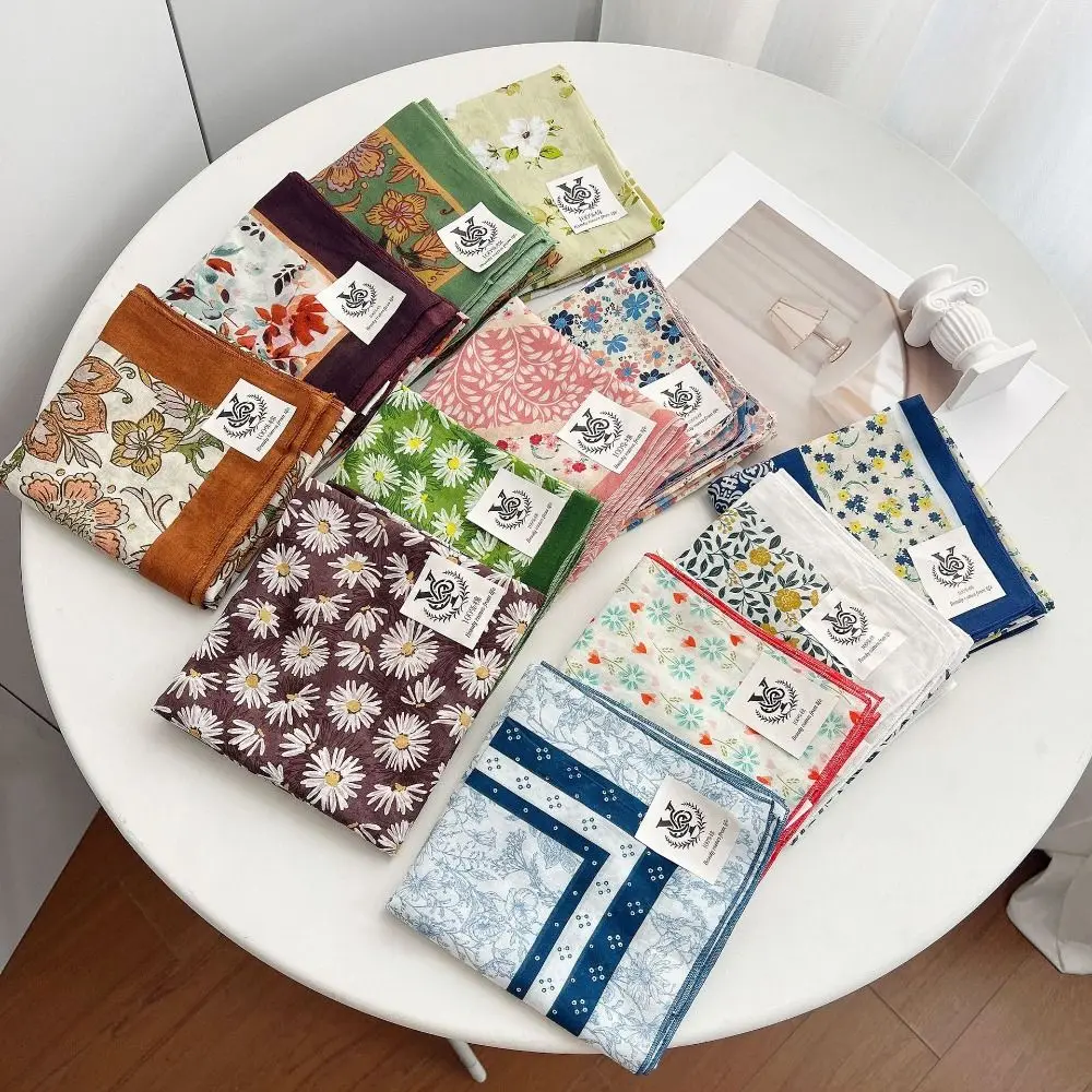 

All-match Thin Cotton Square Scarf Korean Breathable Cashew Nut Print Silk Scarf Scarf Hair Band Headband Small Scarves Women