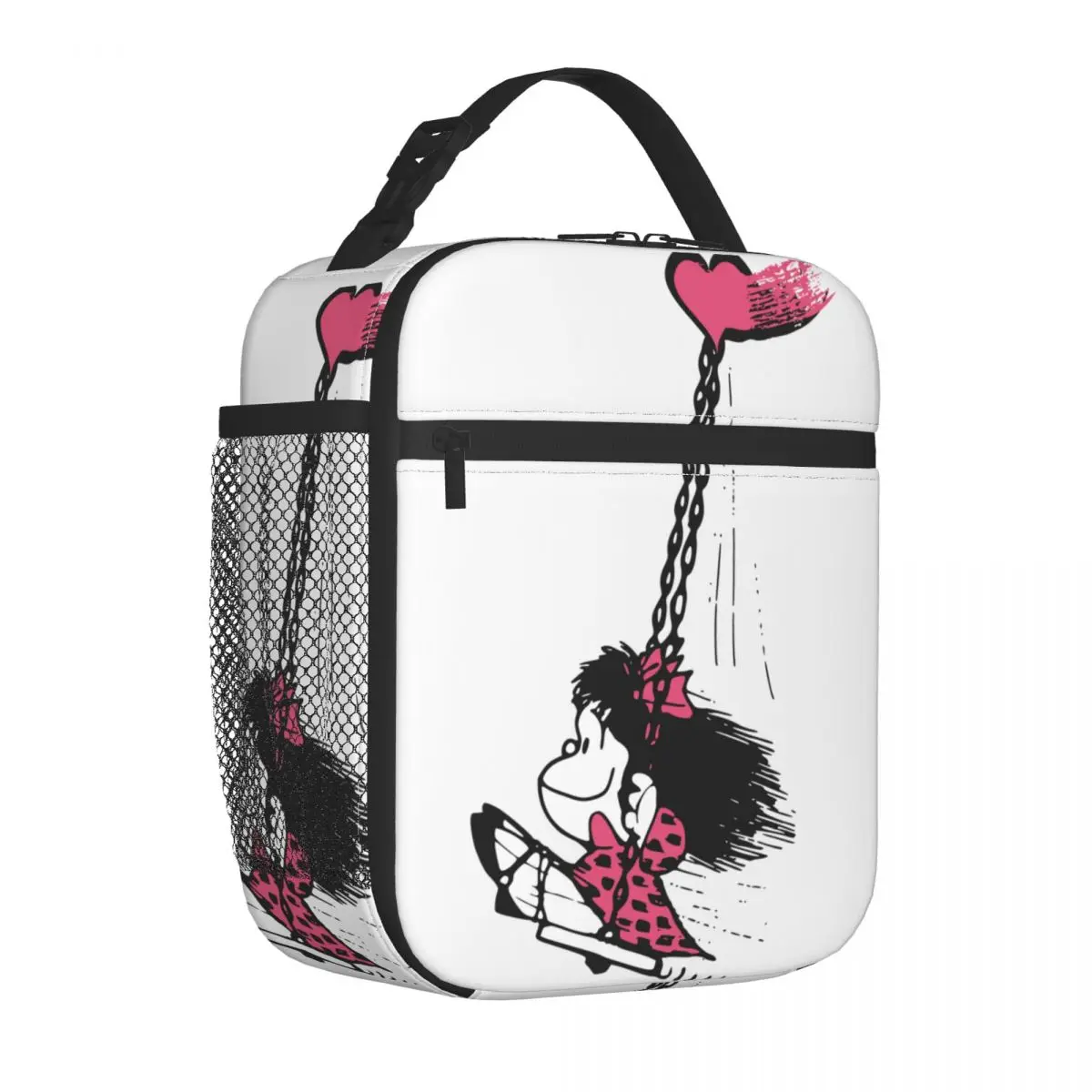 Mafalda Insulated Lunch Bag Portable Love You Lunch Container Thermal Bag Tote Lunch Box Beach Travel Food Bag