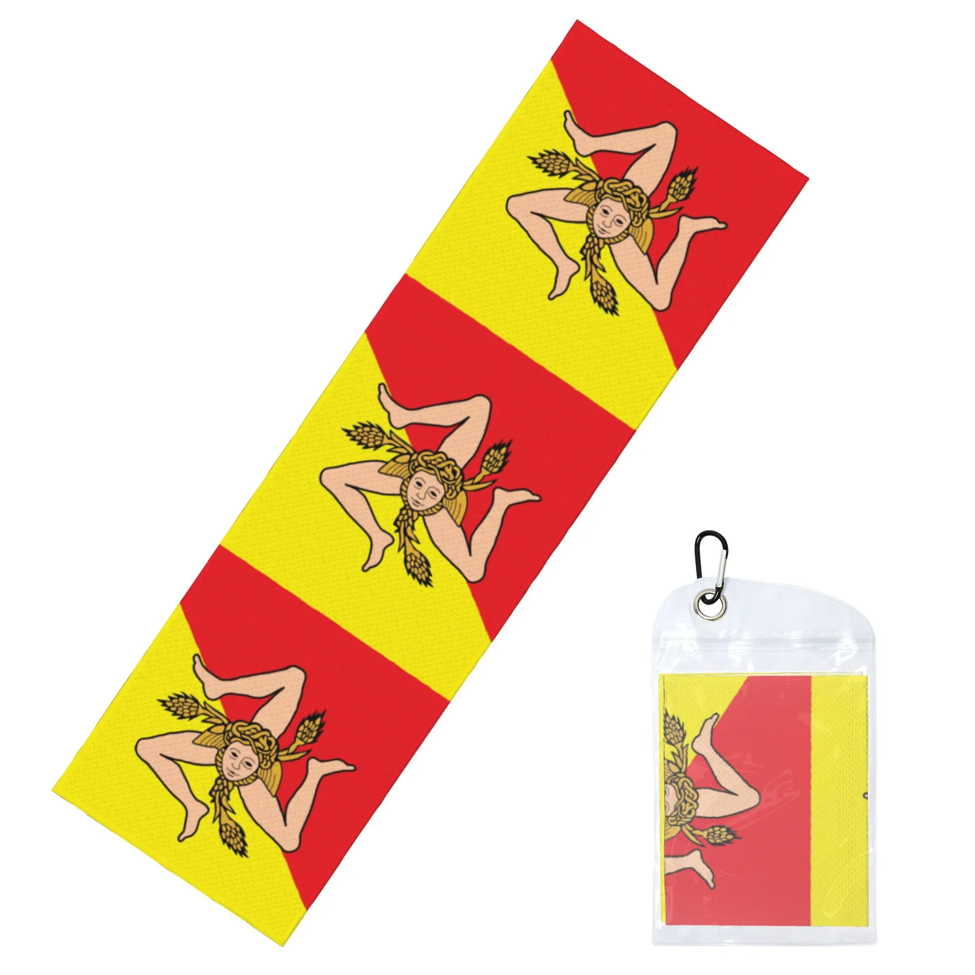 Cold Exercise Towel Italian Island Sicily Flag Beach Sports Yoga Swimming Camping Towel Refreshing Sports Scarf Face Towels