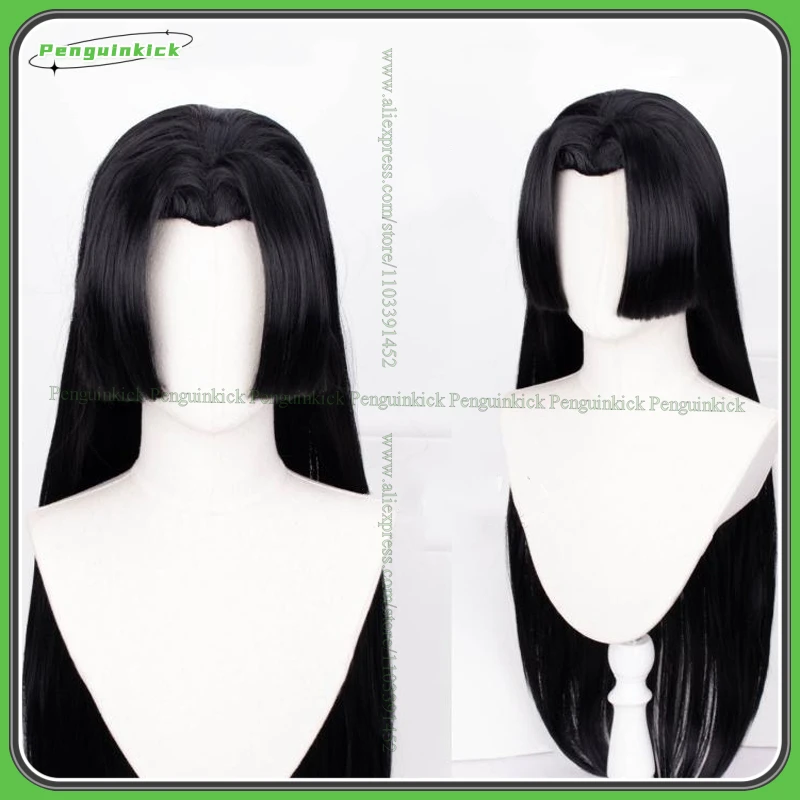 

Boa Hancock Cosplay Synthetic Wig 100cm Long Straight Black Hair Adult Women Anime Role-play Fluffing V-shaped Forehead Hairline