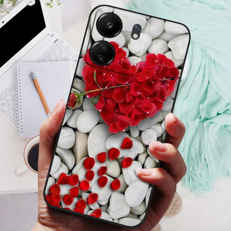For Xiaomi Redmi 13C Case Marble Phone Cover Soft Silicone Shockproof TPU Funda For Redmi 13C 13 C Capa Cute Printing Protection