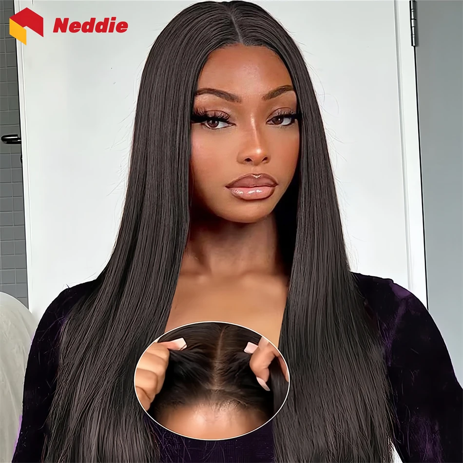 Black 30 32 inch 200 density glueless preplucked 100% human hair Straight Wig lace frontal wigs ready to wear on clearance sale