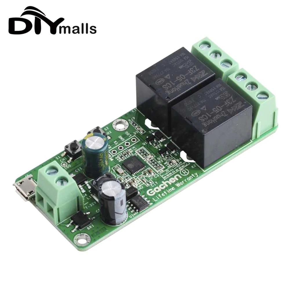 

DC 5V-32V 2 Channel WiFi Relay Module Wireless Relay Switch Smart Home Remote Control Switch for Alexa Google Home eWelink APP