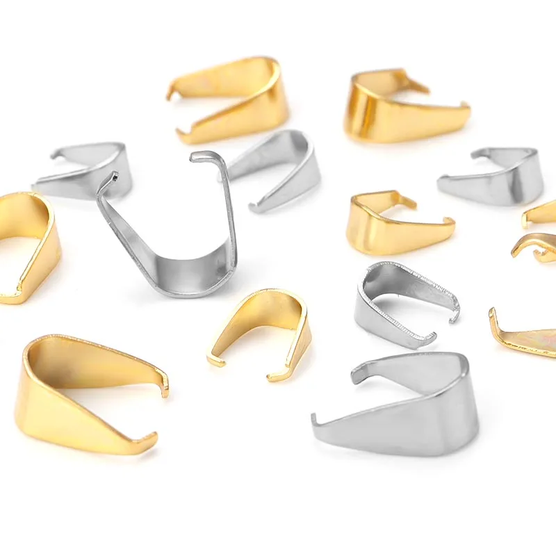 50/200 stücke Edelstahl Clip Verschlüsse Anhänger Prise Bail Verschluss Schnalle Haken Stecker Für DIY Schmuck Machen Halskette Zubehör