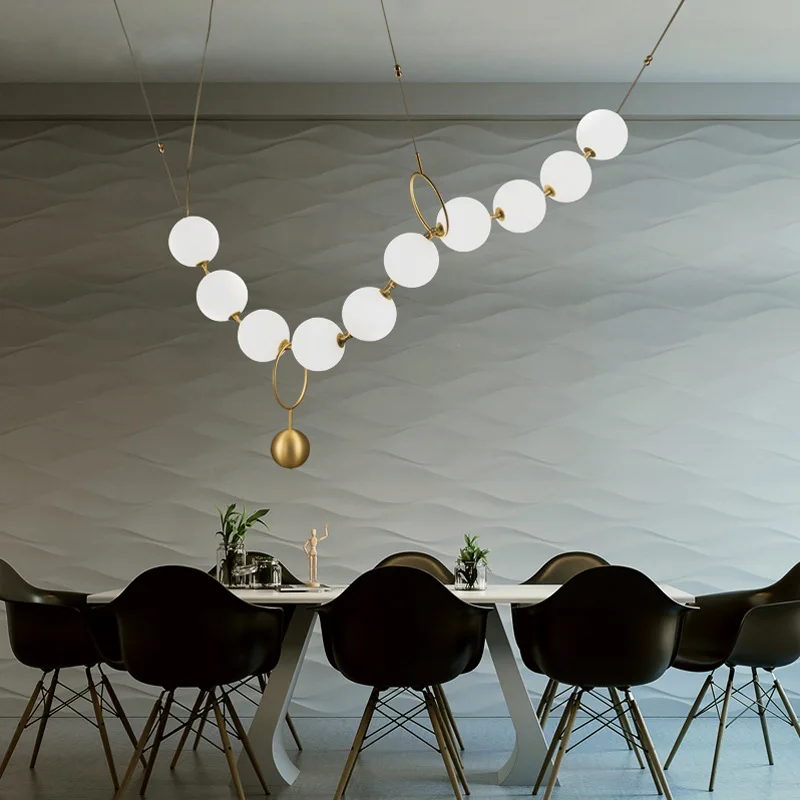 

Necklace Pendant Light Nordic Luxury Suspension Ceiling Chandelier Glass Ball Hanging Lamp