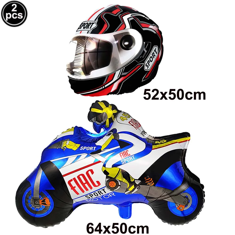 Race Car Birthday Supplies 2pcs Racing Motorbike Balloon Helmet Balloon  Motocross Racing Party Dirt Bike Theme Party Decoration