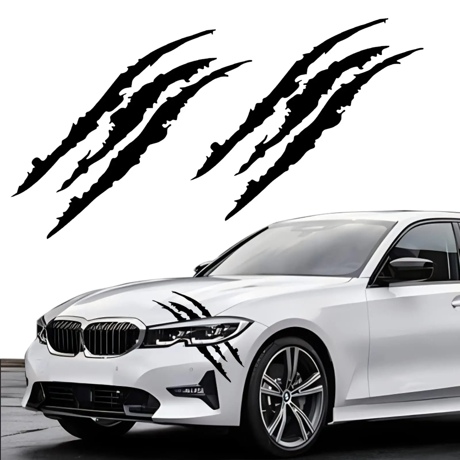 1PC Car Sticker Reflective Monster Claw Vinyl Decal 40x12cm for Headlight/Body/Truck - Scratch Effect Waterproof Automotive