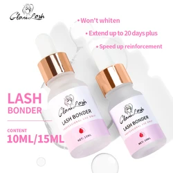 GLAMLASH 10ml/15ml Lashes Super Bonder For Eyelash Extension Bonder Private Label Grafting Eyelash Glue Quick Drying Long Last