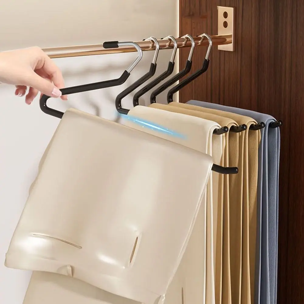 20Pcs Durable Metal Goose Shape Pants Hanger Seamless Space Saving Z-Shaped Pant Hangers Anti Slip Clothes Hanger Balcony