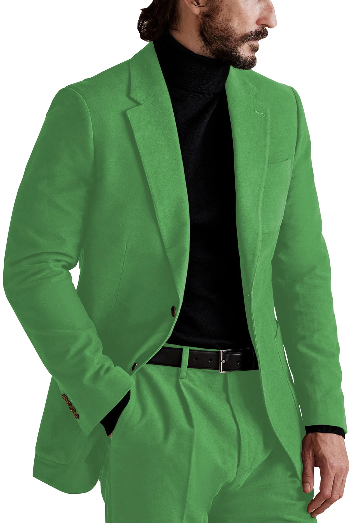 Traje de esmoquin de Color liso para hombre, chaqueta con cuello con muescas, bolsillos de botonadura única, pantalón personalizado de 2 piezas, ocasión de moda a medida