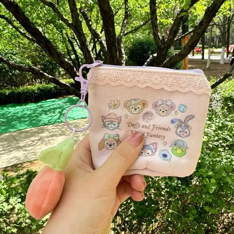 2024 Kawaii Cute Disney Duffy Coin Purse Wallet Card Holder Small Miscellaneous Storage Bag Portable Pendant Bag Gift For Girls