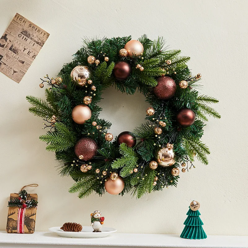 

New Christmas Pinecone Wreath Decorative Pendant Home Christmas Scene Decoration Atmosphere Simulation Decoration