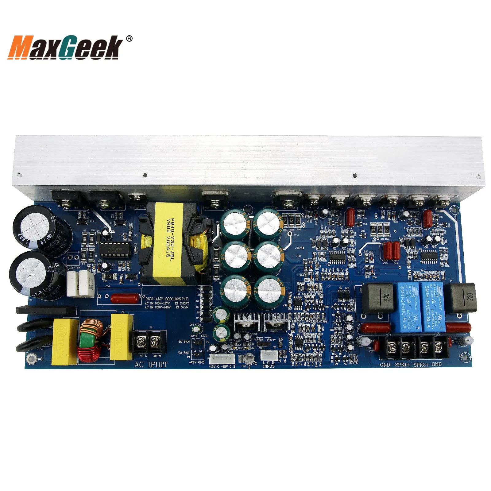 Maxgeek 1000w Placa de Amplificador Digital Estéreo Canais Power Amp Board 500w Mais 500 com Fonte Alimentação de Comutação
