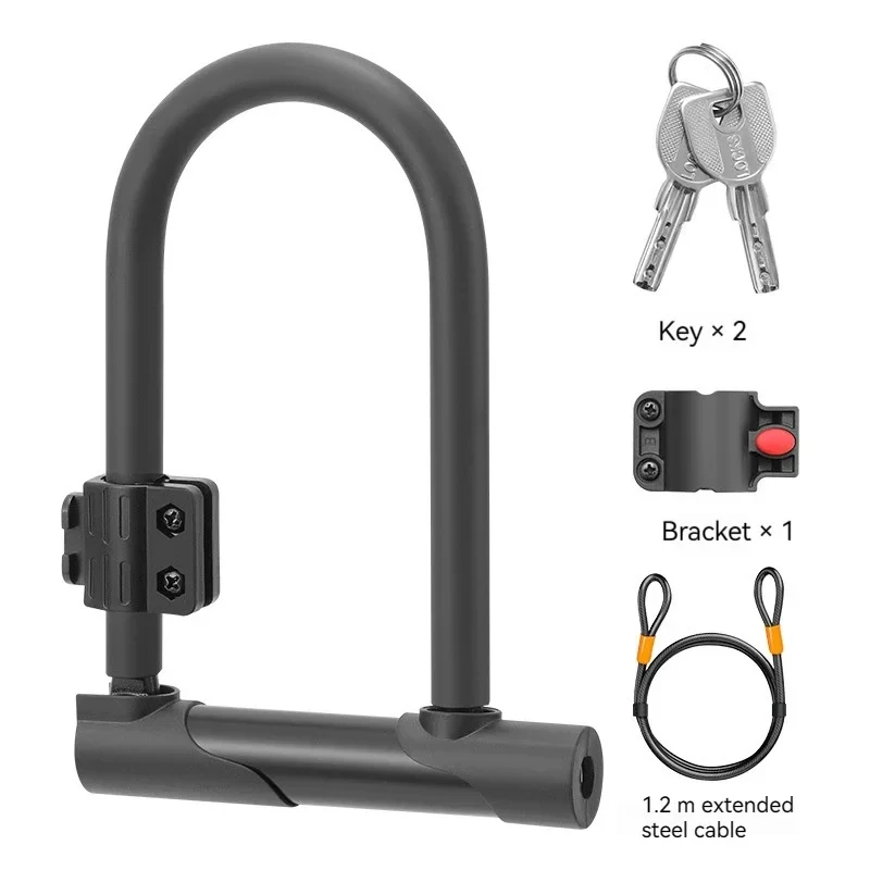 New Bicycle Accessories Minimalist Bicycle U-Shaped Anti-Theft Lock Anti Hydraulic Shear Mountain Bike Riding Equipment