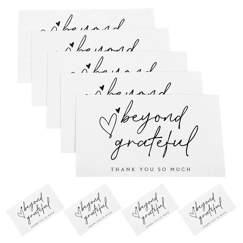 200Pcs Thank You Cards White Blank for Small Business Wedding Baby Shower Appreciation Notes Holiday Tags Unique Thank You Card