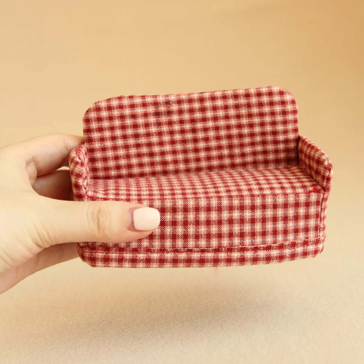 Miniaturmöbel 1:8-1:12 Stoff-Klappsofa geeignet für Mini-Hausdekoration – Detail 5
