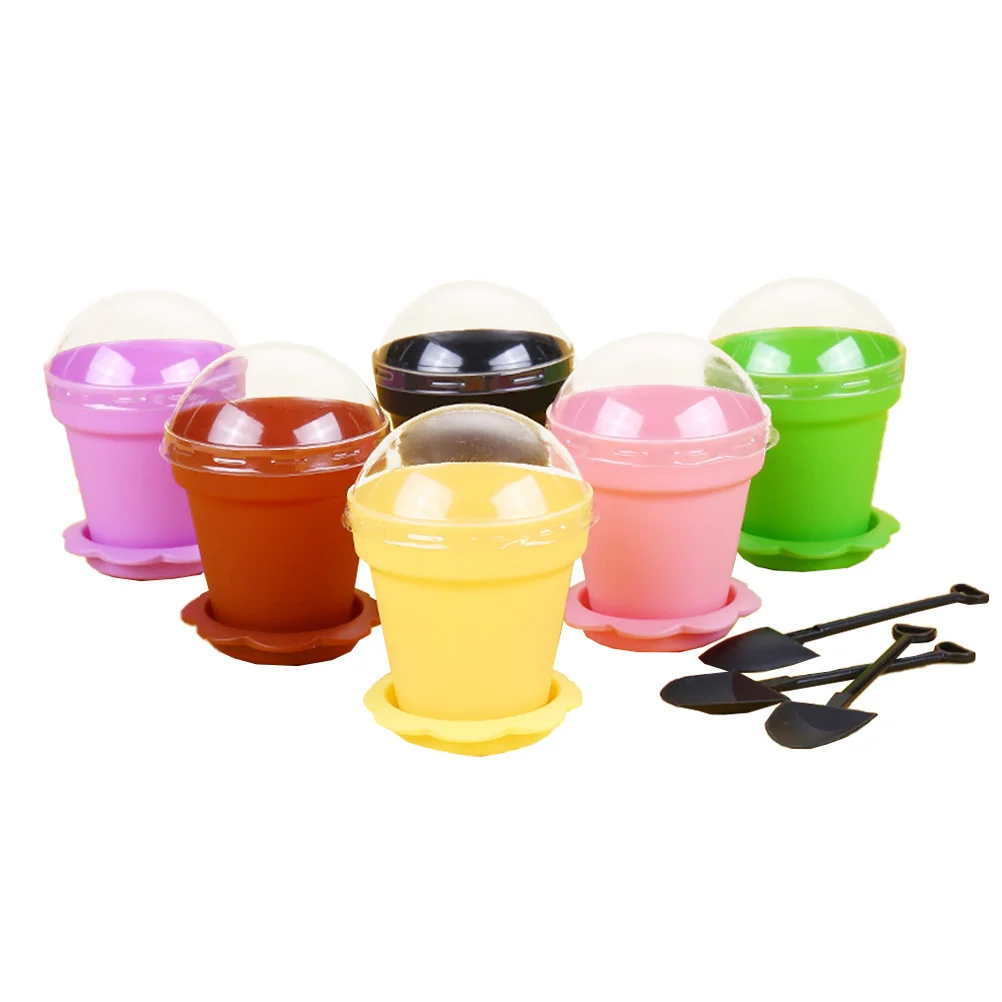 

50 Sets Plastic Planting Containers Potted Cup Lid for DIY Cupcake Nursery Pots Home Office Kitchen Bar Decor