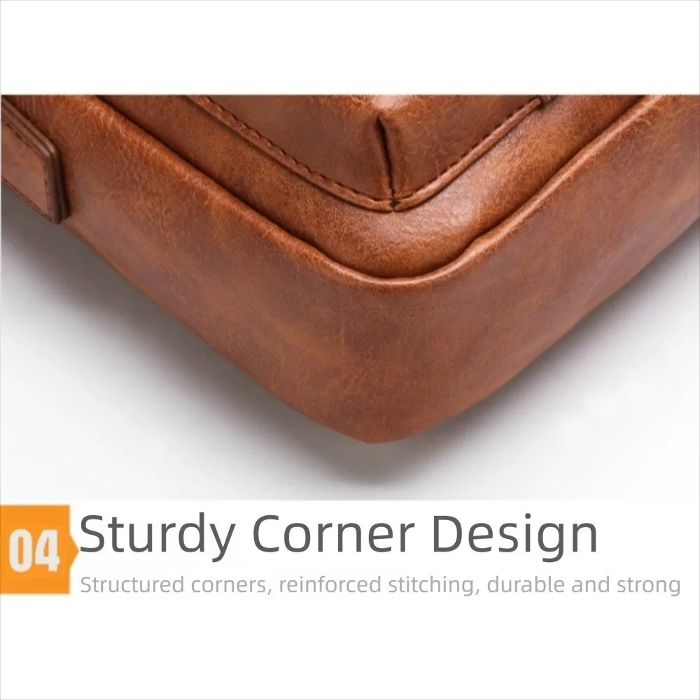 

Деловой портфель из искусственной кожи с плечевым ремнем, дизайнерский портфель через плечо, сумка-мессенджер из искусственной кожи для ежедневных поездок на работу