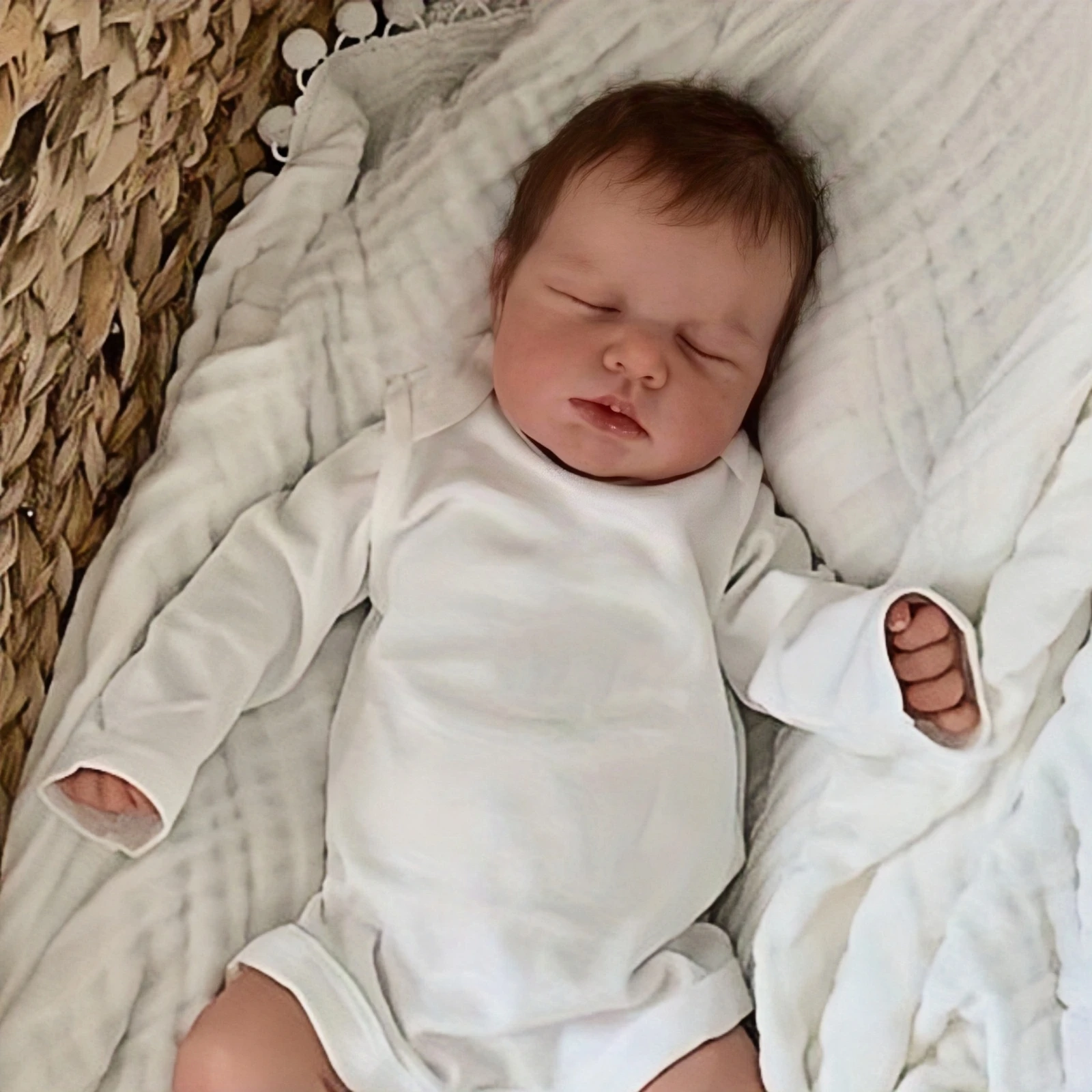 Risbecko Entzückende 20 Zoll lebensechte wiedergeborene Babypuppe – handbemalt mit sichtbaren Adern – Geburtstagsgeschenk/Weihnachtsgeschenk