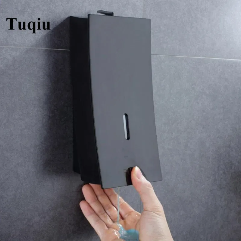 Soap Dispenser Wall Mounted black 450ml Liquid Shampoo Shower Container ABS Soap Holder for Bathroom Nail or Nial Free