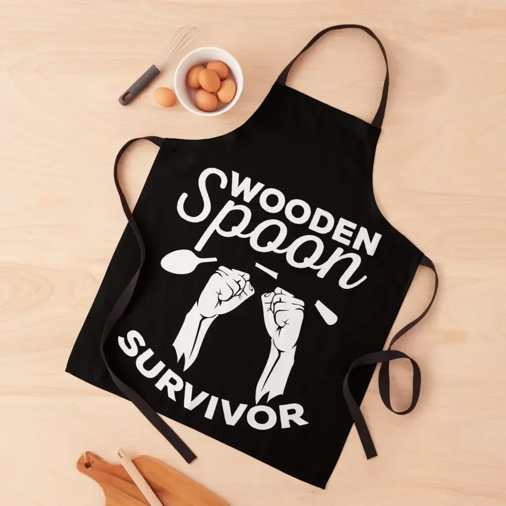 

Wooden Spoon Survivor Apron painters For Man Waterproof Kitchen For Women restaurant accessories Apron