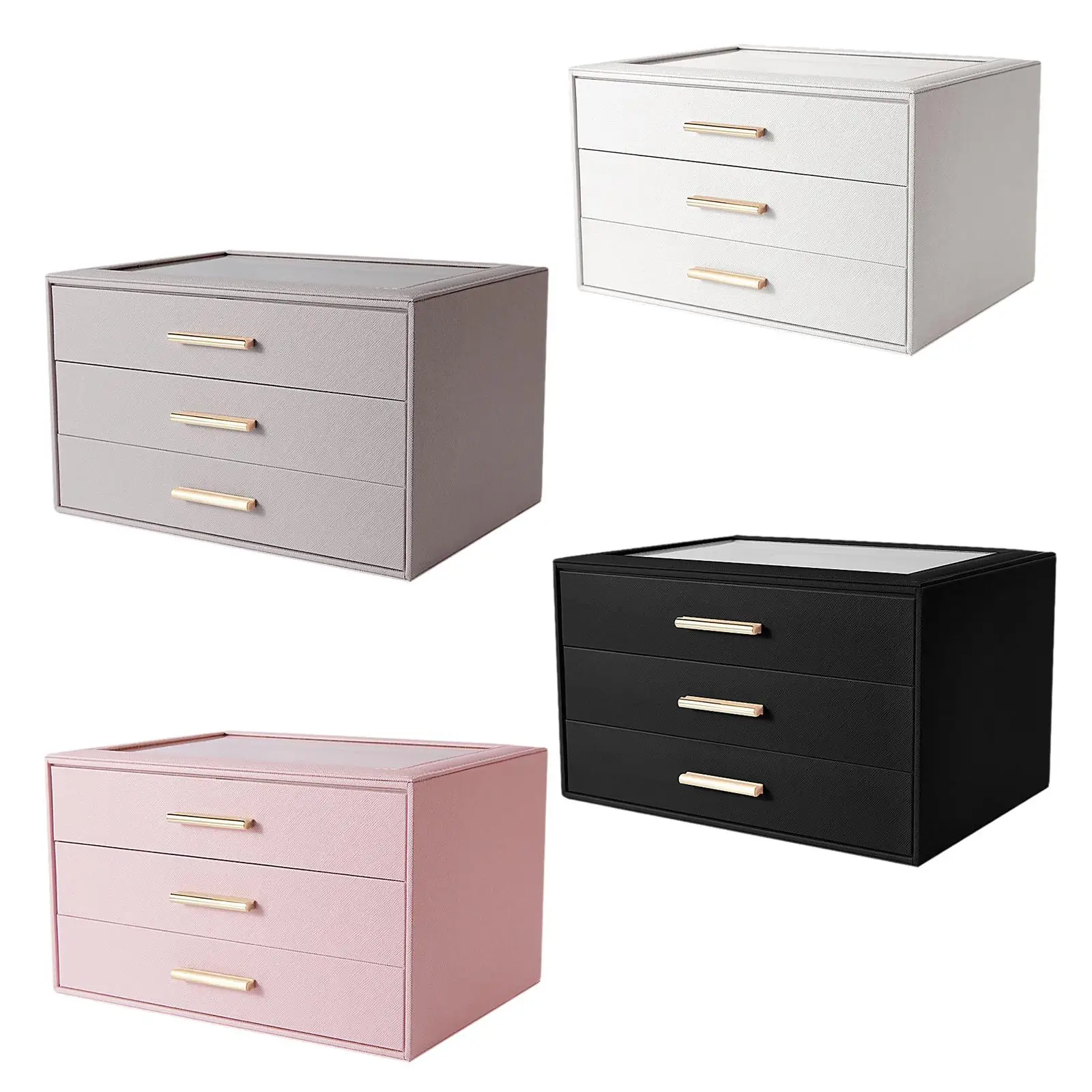 

Портативная мини-шкатулка для украшений из искусственной кожи с 3 ящиками для женщин, девушек и мужчин: для колец, браслетов, серег, часов, заколок. Идеально для путешествий.