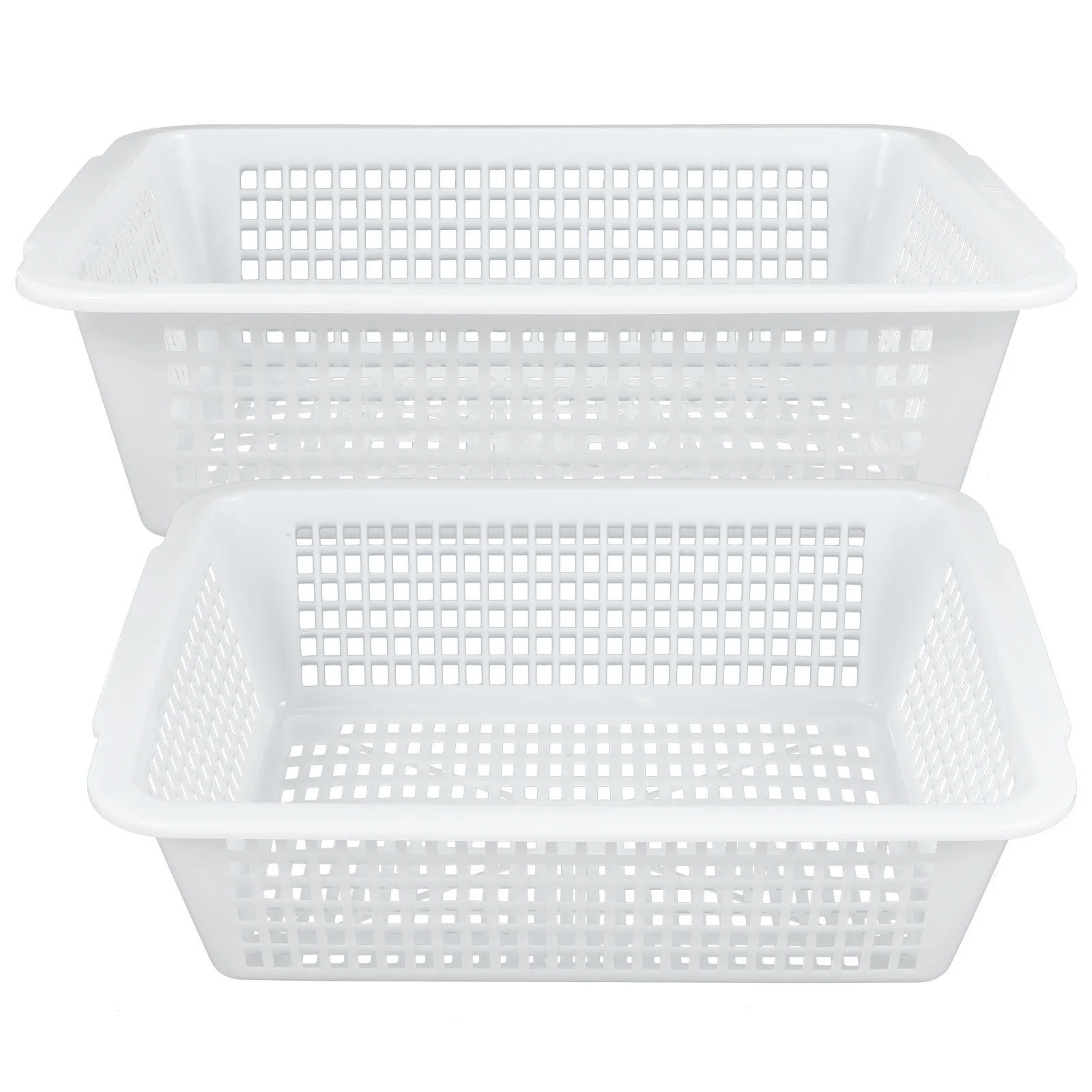 2Pcs File Storage Basket Desktop Organizer Large Plastic Storage Trays Multifunctional File Organizer for Home Office