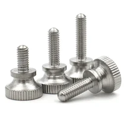 M2 M2.5 M3 M4 M5 M6 304 Stainless Steel Knurled Grip Thumb Hand Tighten Screw Length=3-35mm