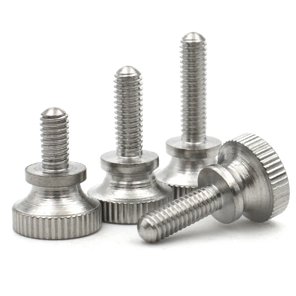 1 /2 /5 /10 Pcs M2 M2.5 M3 M4 M5 M6 304 Stainless Steel Hand Tighten Knurled Grip Knob Thumb Screw Bolt Length=3-35mm